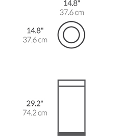 55L Swing Top Can dimensions