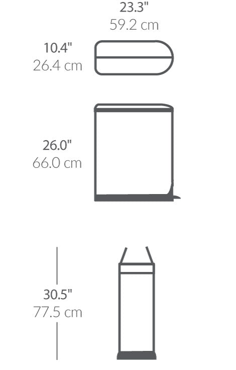 45L Butterfly Step Can dimensions