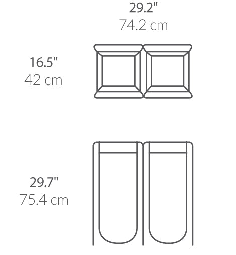 Double X-Frame Hamper dimensions