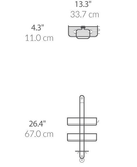 Medium Adjustable Shower Caddy dimensions