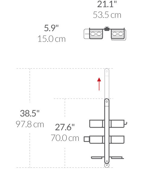 Extra-Large Adjustable Shower Caddy dimensions