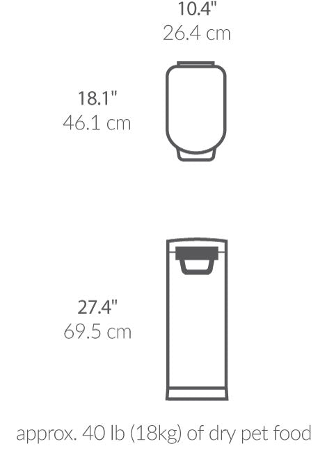 X-Large Pet Food Can dimensions