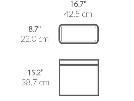 25L Slim Open Can dimensions
