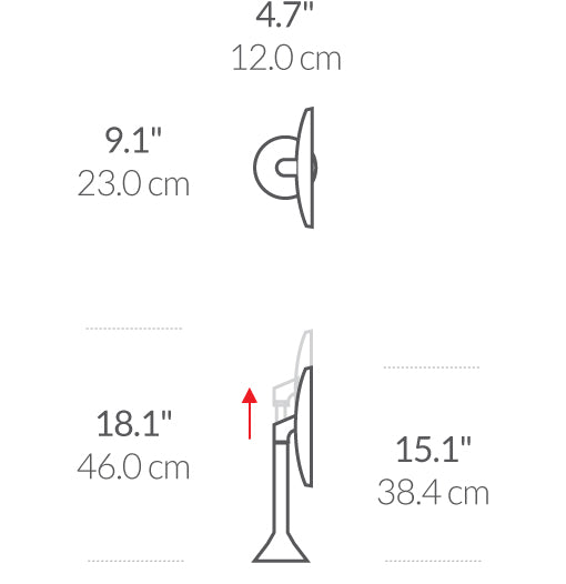 Sensor Mirror Round dimensions