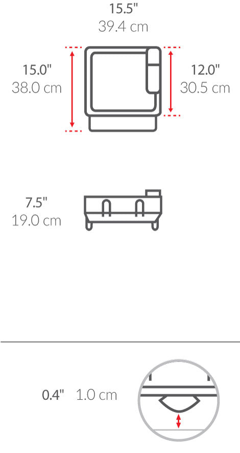 Compact Steel Frame Dishrack dimensions