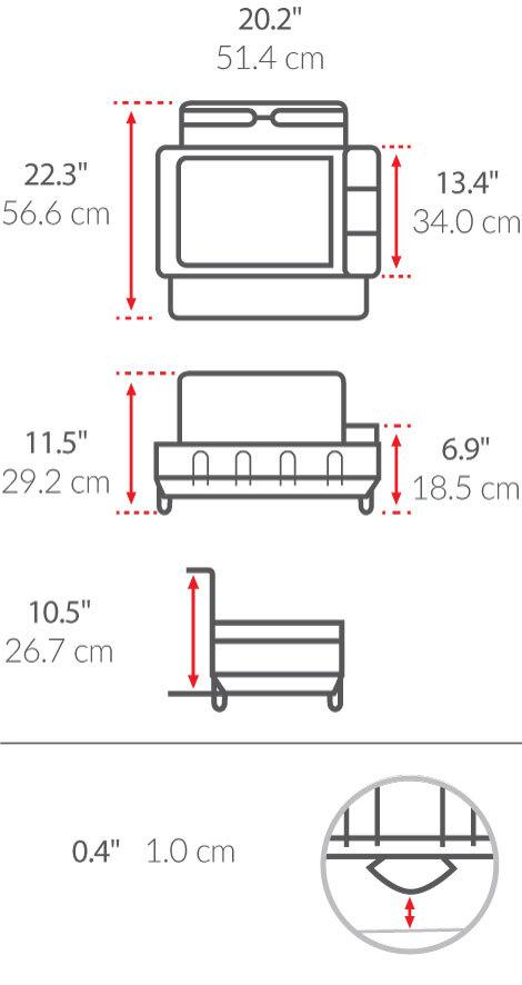 Steel Frame Dishrack dimensions