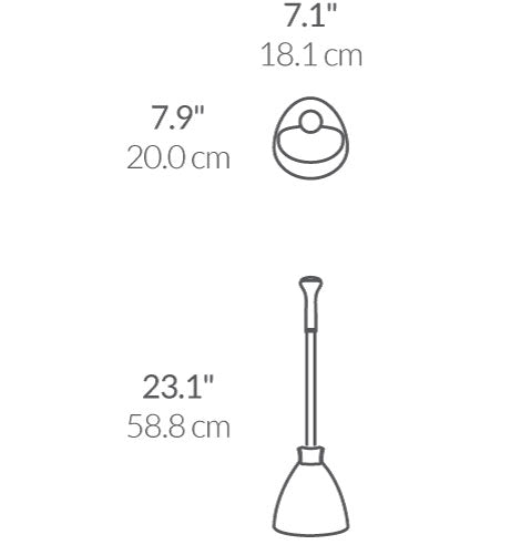 Toilet Brush and Plunger dimensions