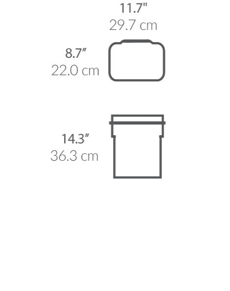 10L Door Mounted In-Cabinet Can dimensions