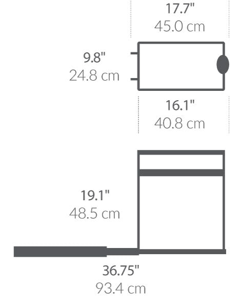 30L Under Counter Pull-Out Can dimensions