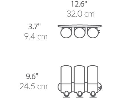 Triple Wall Mount Pump dimensions
