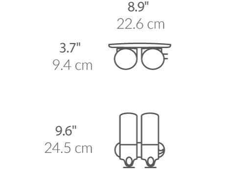 Twin Wall Mount Pump dimensions