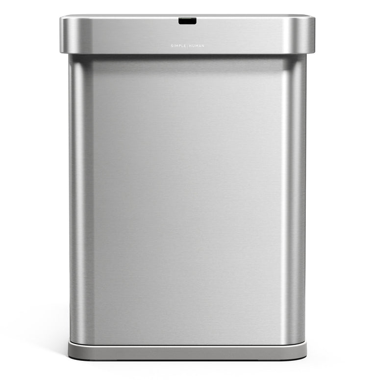 Simplehuman's Sensor Can Rectangular on a white background.