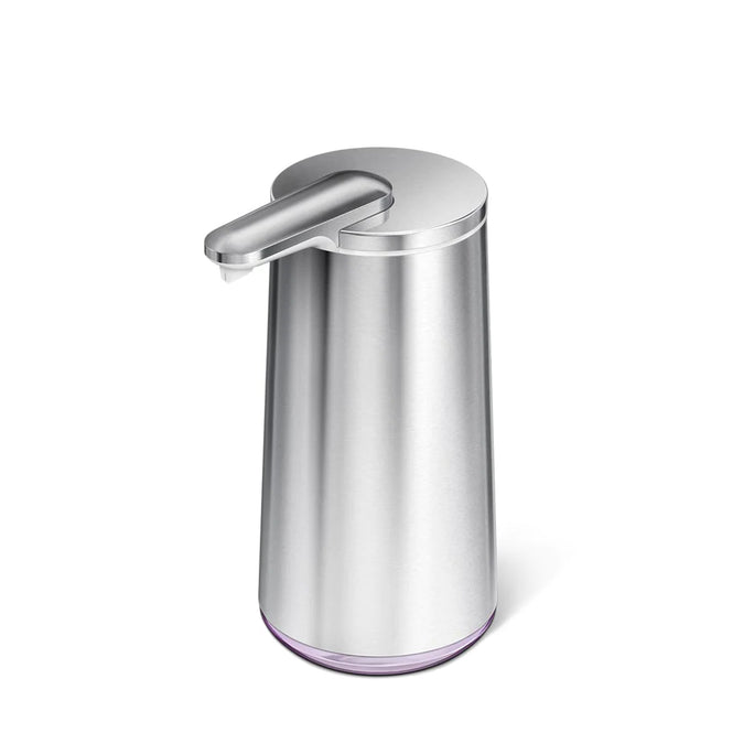Simplehuman Brushed Stainless Steel Foam Sensor Pump, touch-free operation, foaming soap