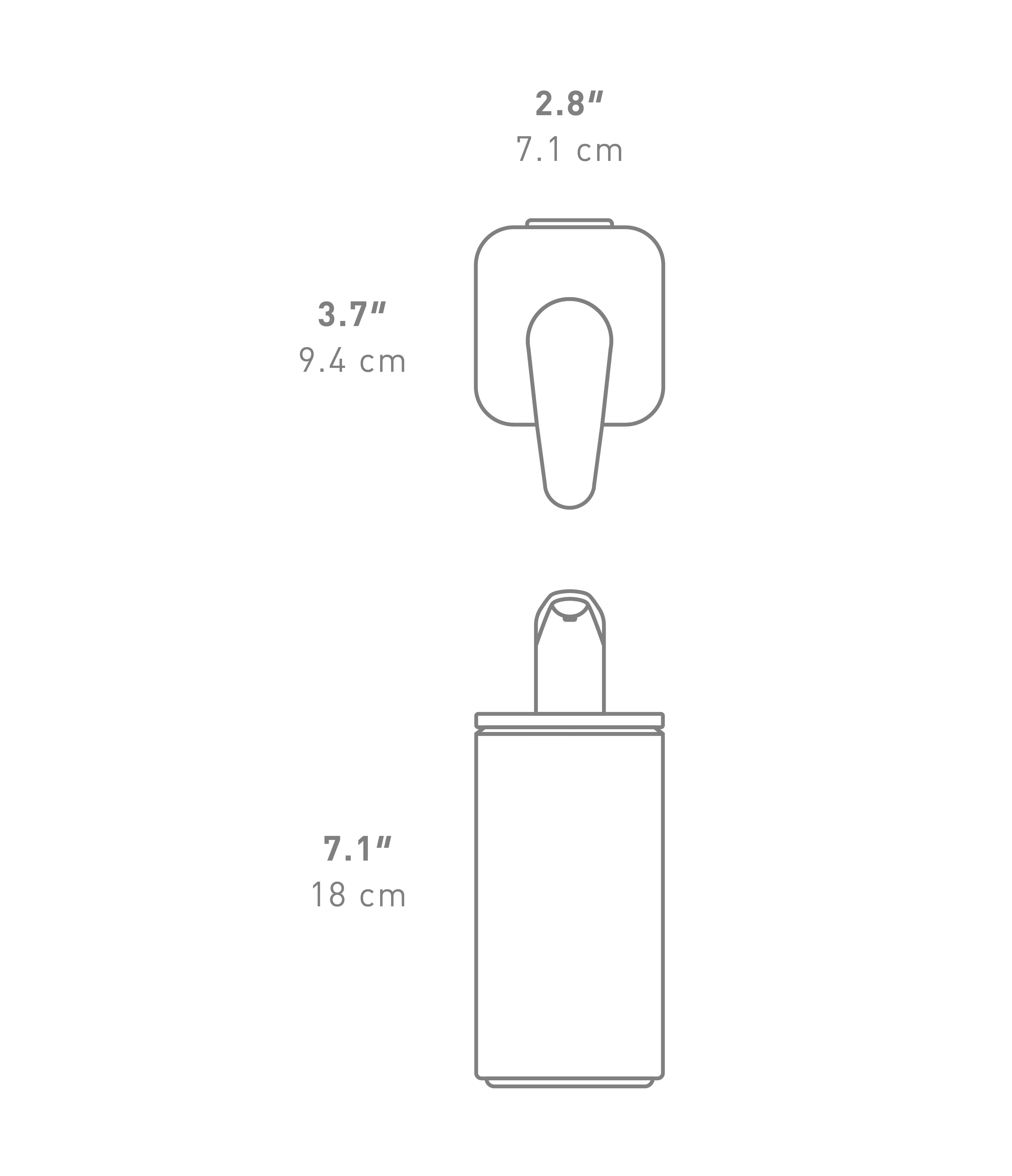 10 oz. Pulse Pump dimensions