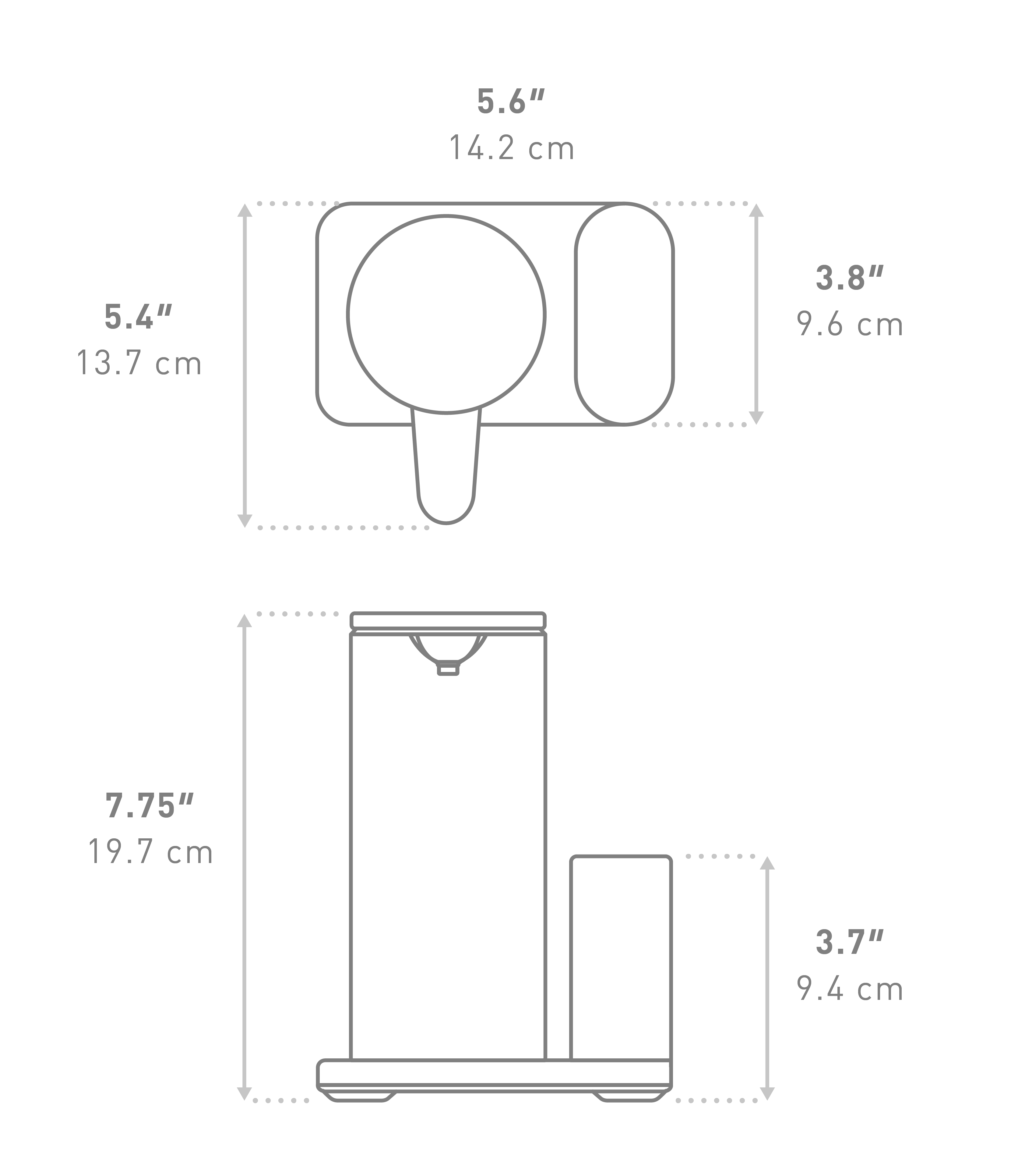 14 oz. Sensor Pump Dish dimensions