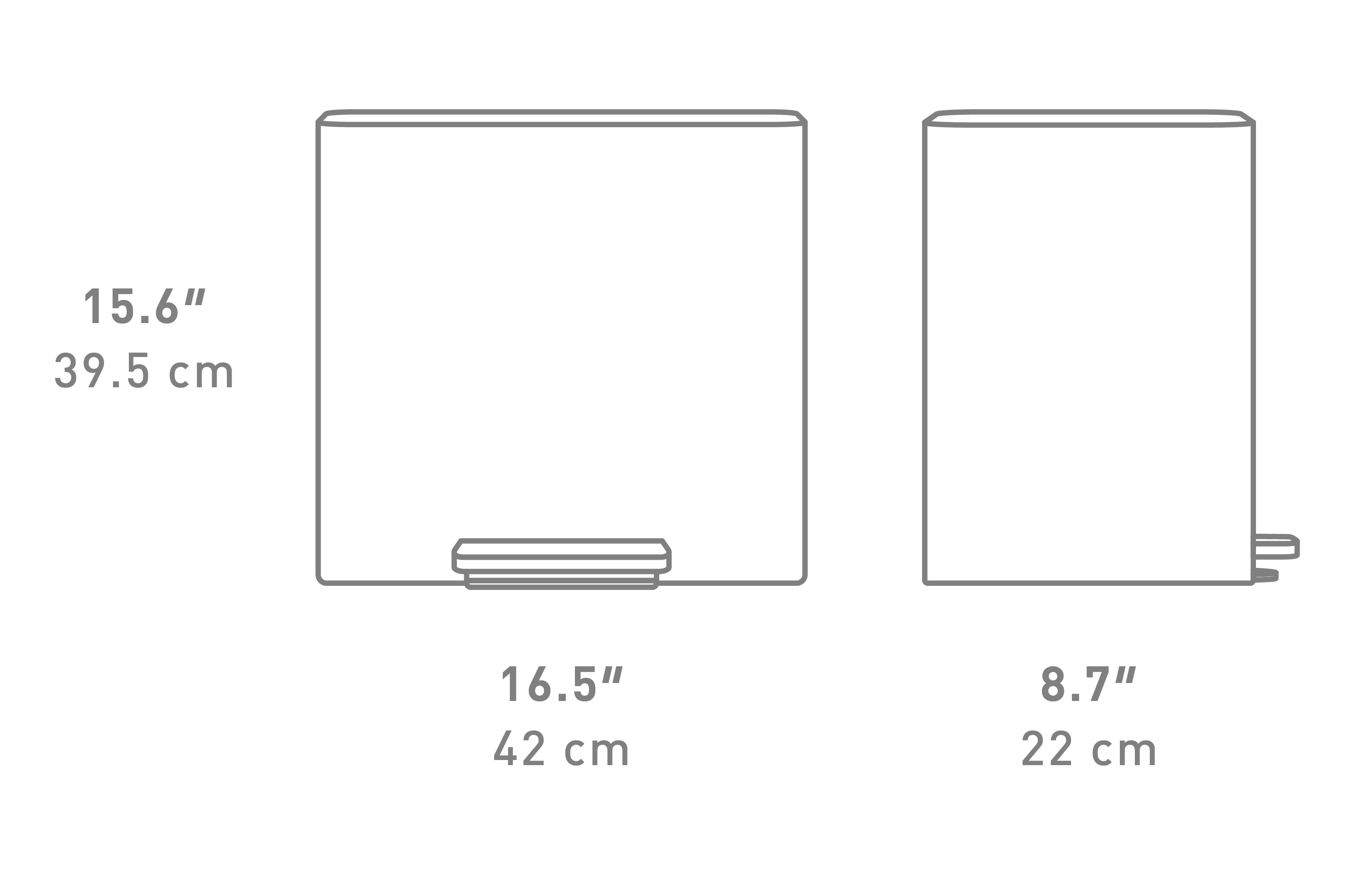 16L Mini Step Can dimensions