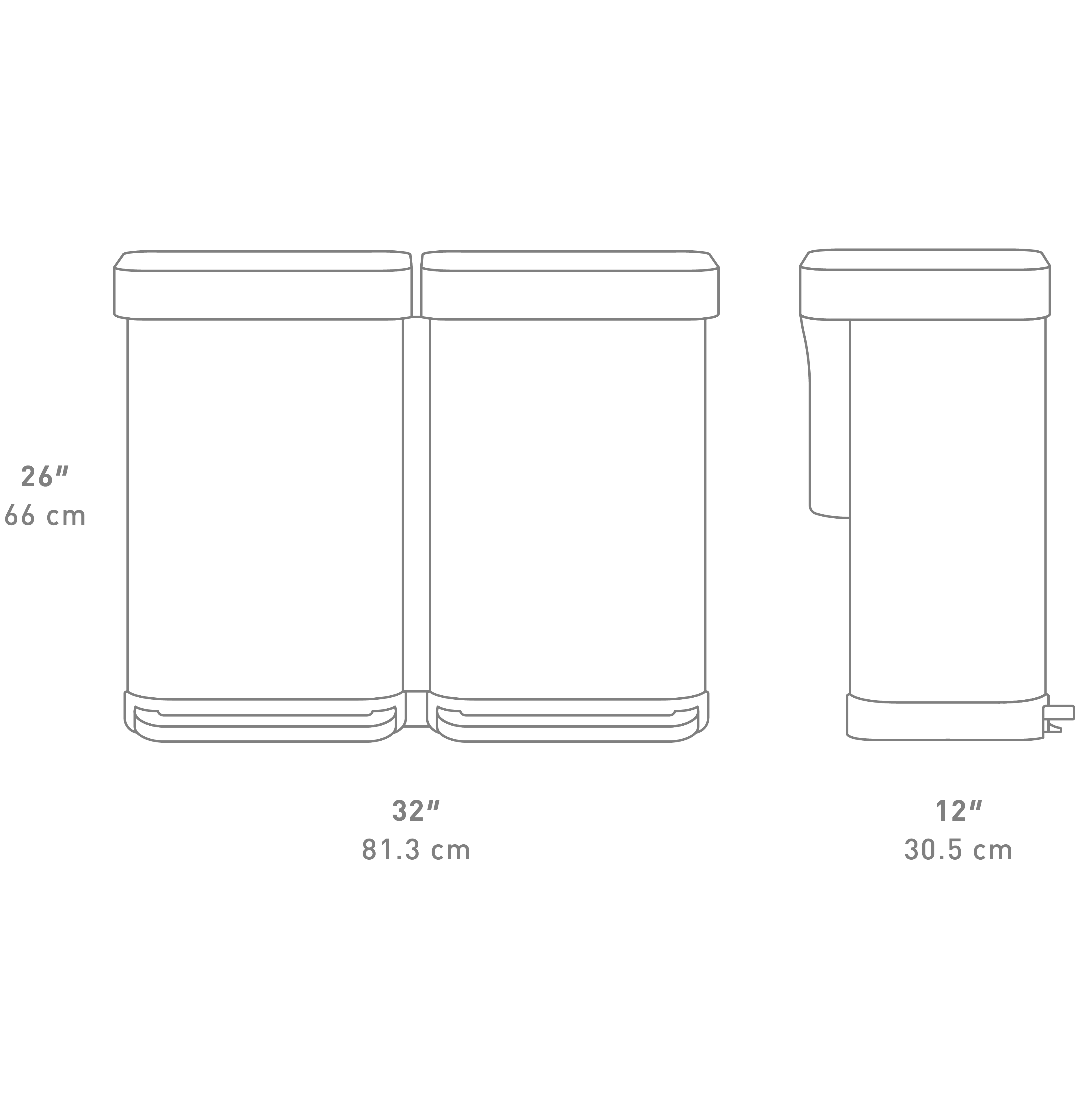 90L Step Recycler dimensions