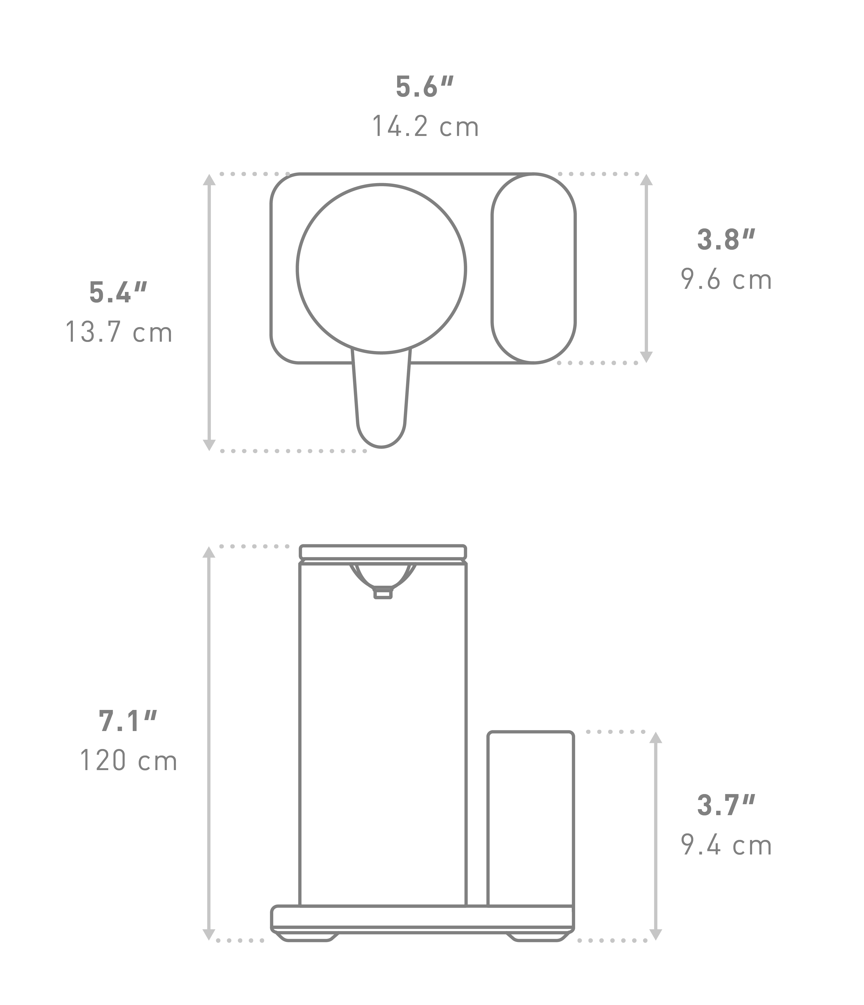 9 oz. Sensor Pump Dish dimensions