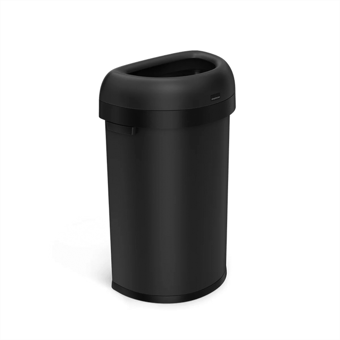 60L Semi-Round Open Can in Matte Black