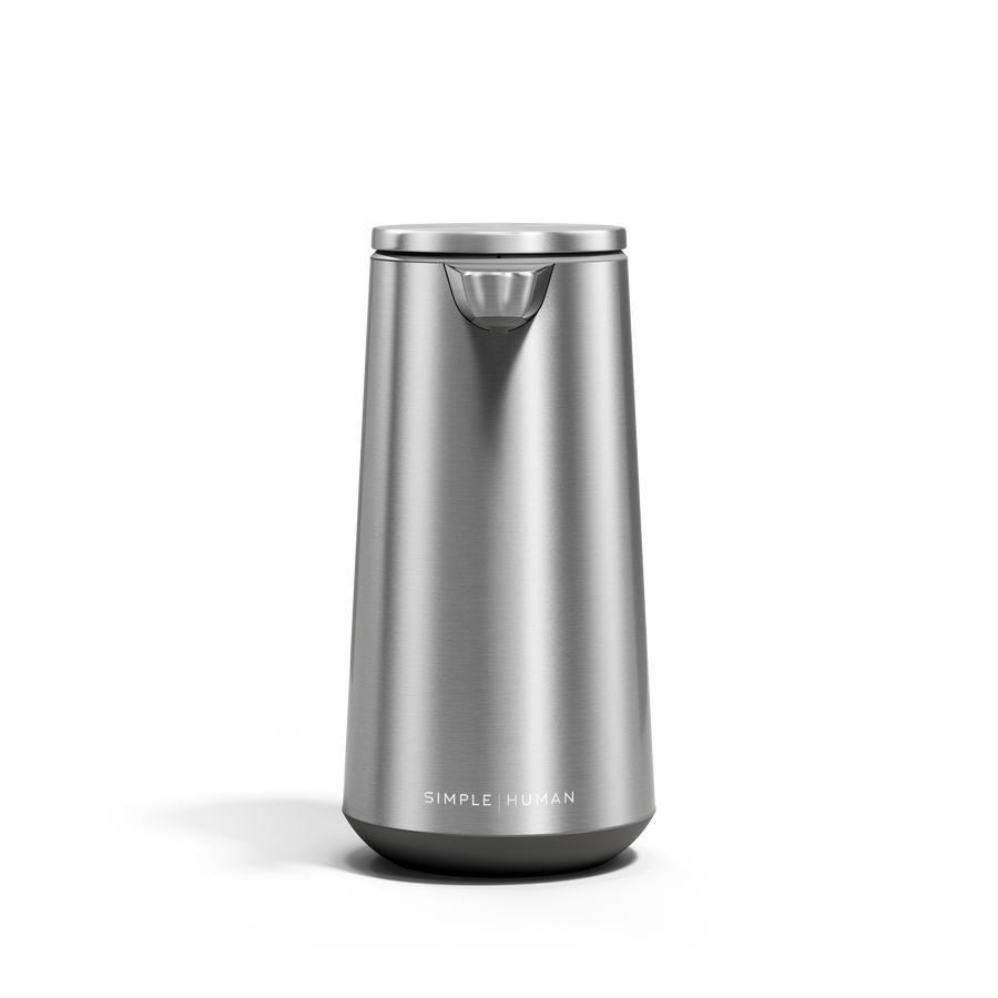 Simplehuman Sensor Pump Foam in Brushed Stainless Steel, touch-free operation, drip-free design