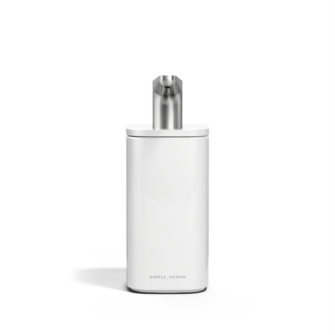 Simplehuman 10 oz. Pulse Pump in White, smooth dispensing with ergonomic drip-free spout.