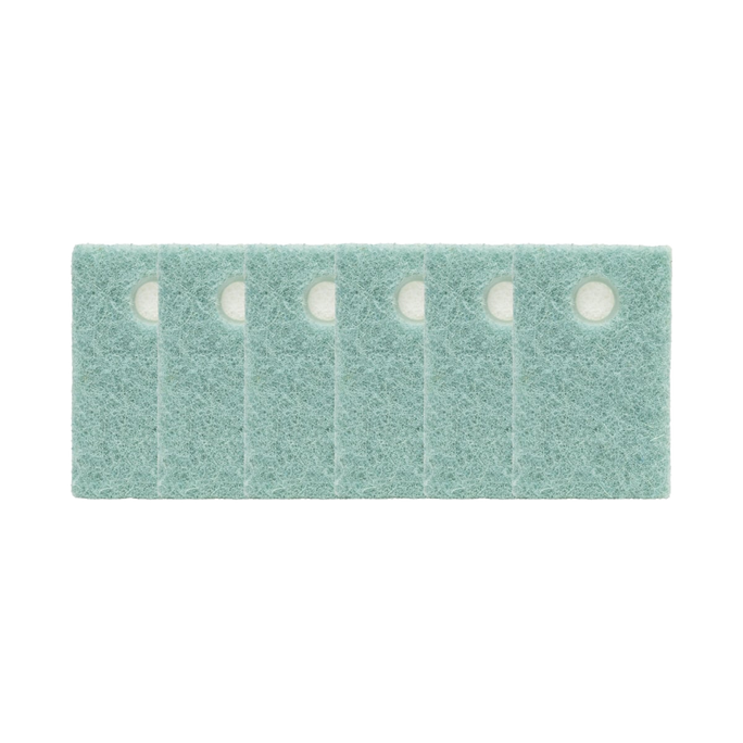 Simplehuman Soapwell Sponge Refill 6-pack, magnetic green scrubbing pads.