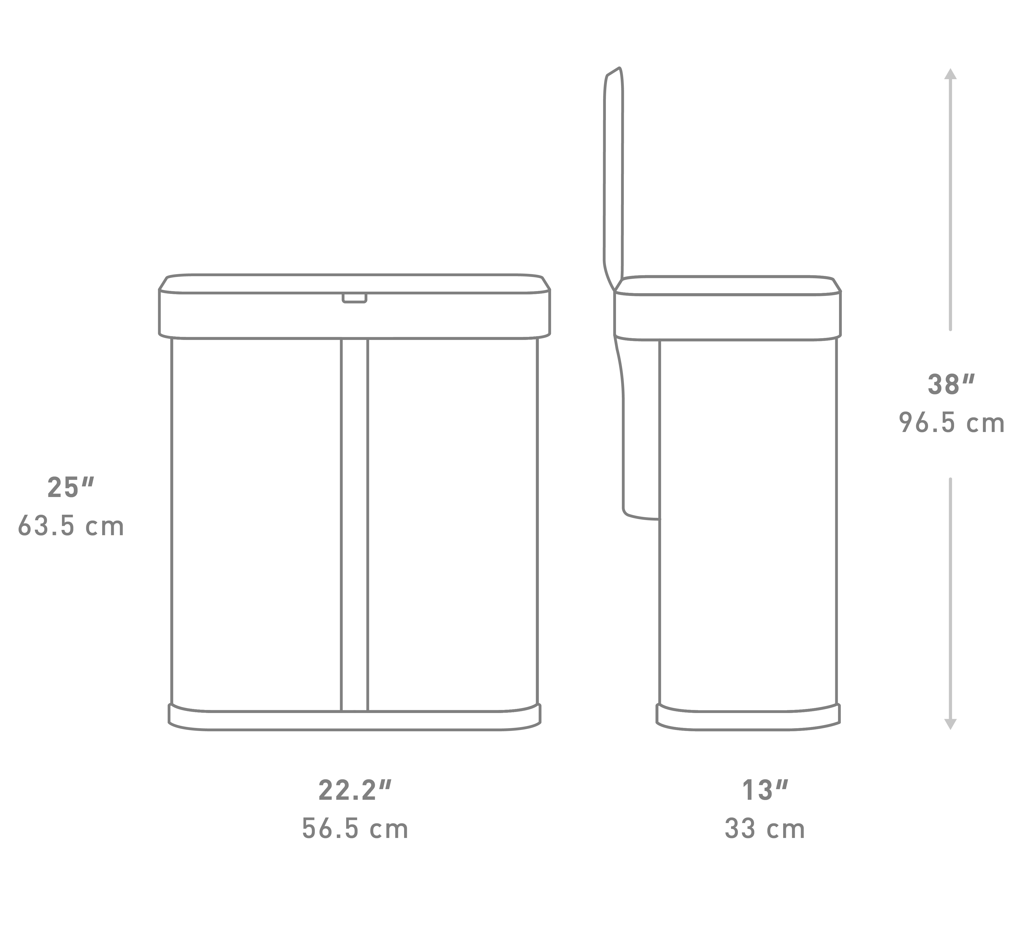 58L Sensor Recycler dimensions