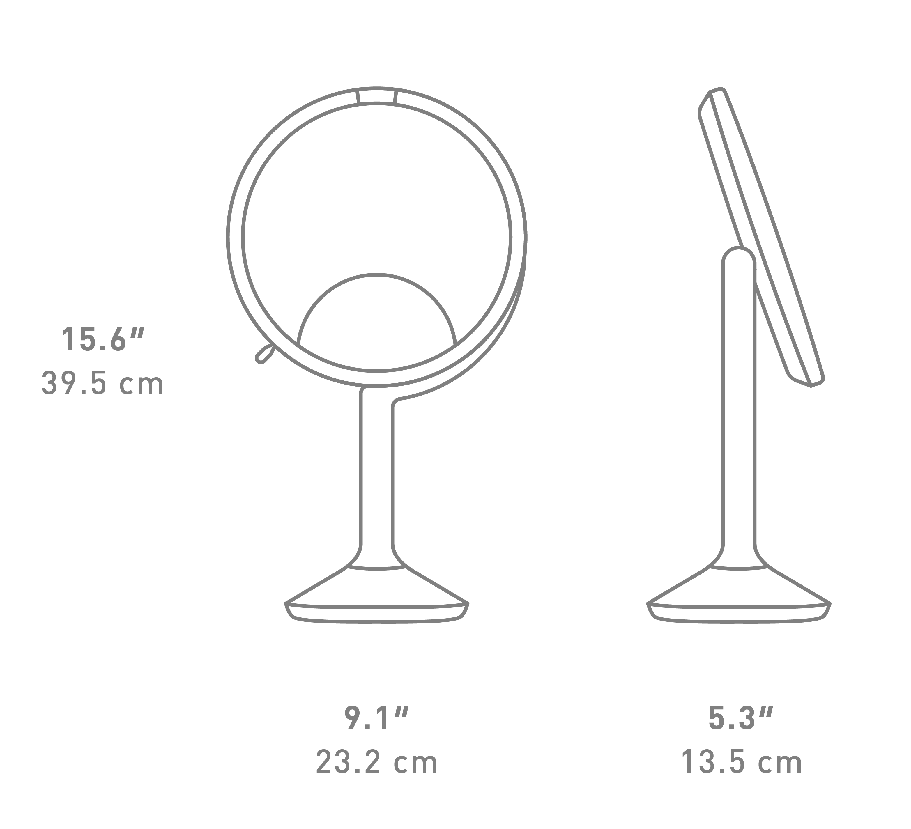 Sensor Mirror Trio dimensions