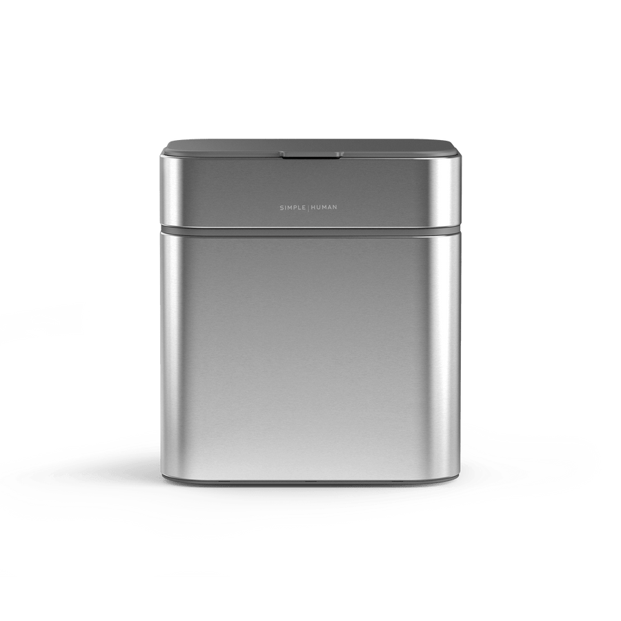 Simplehuman Brushed Stainless Steel Shredder, compact and touch-free operation