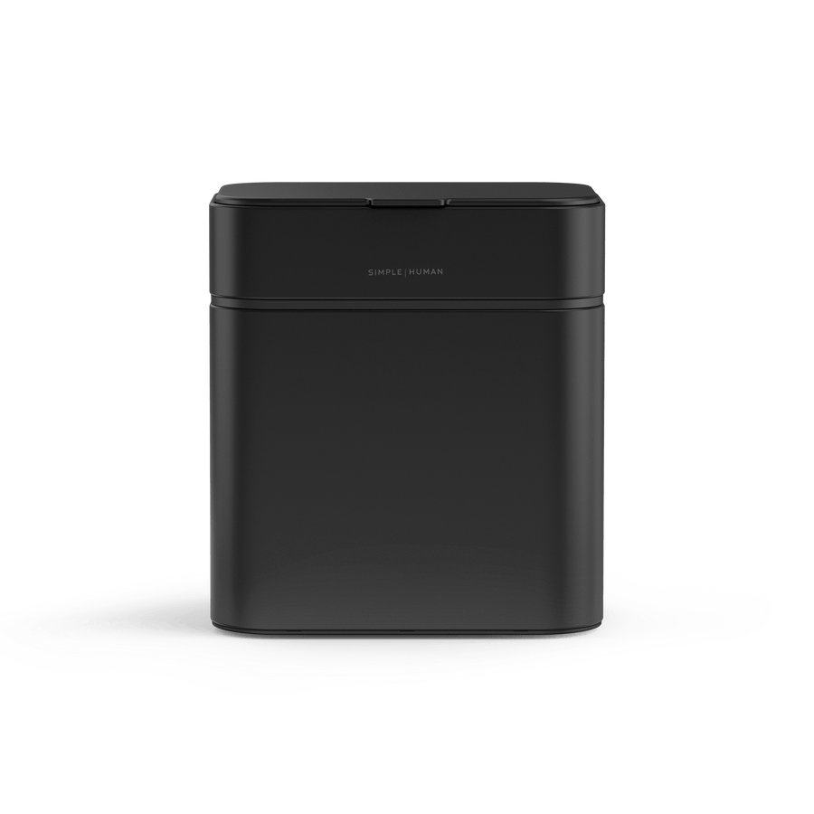 Simplehuman Matte Black Shredder, compact and touch-free sensor operation.