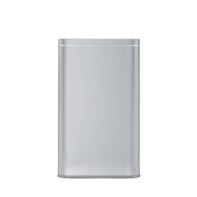 Simplehuman Cleanstation Close-up view in Brushed Stainless Steel, sleek UV-C device sanitizer casing.